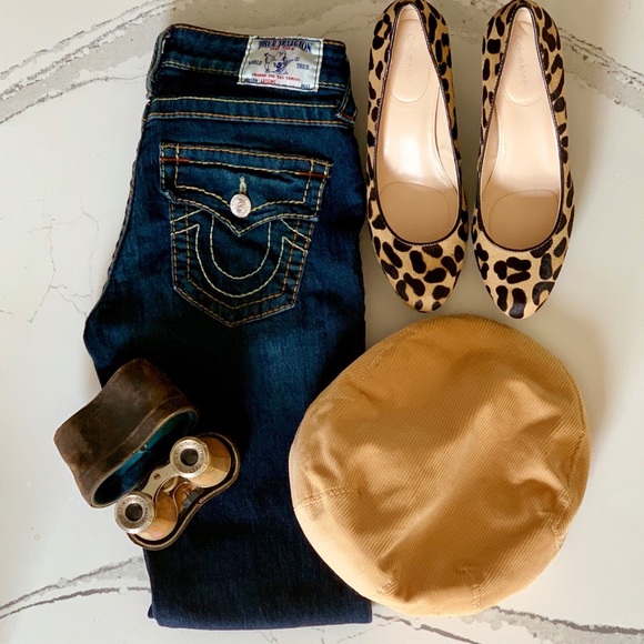 True Religion Leggings Dark Wash Flaps Women 27x29 - Picture 2 of 7